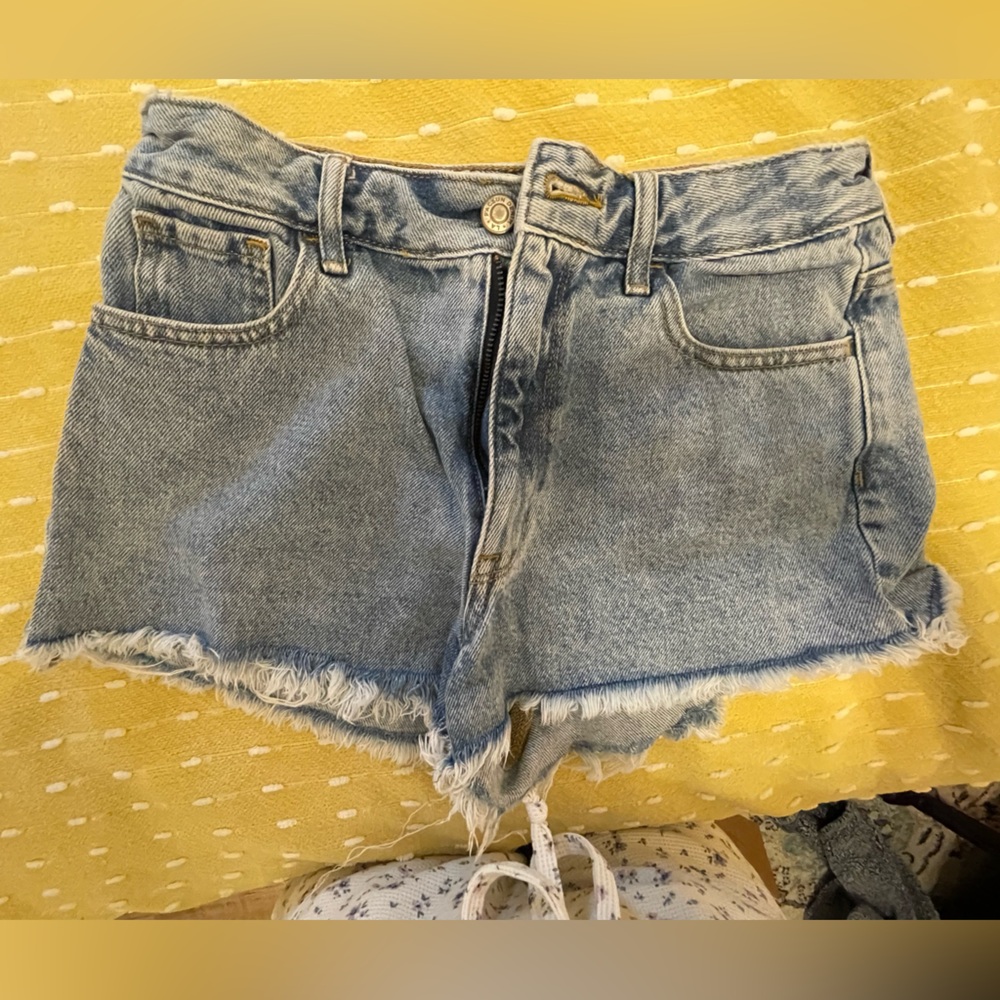 PacSun Blue Jean Shorts Distressed Frayed Hem